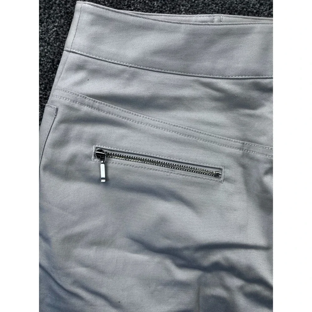 Ann Taylor Loft Womens Stretch Skirt Size 2 Light Gray With Pockets & Belt‎